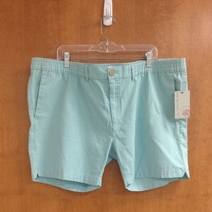 Southern Proper Aqua Flat Front PC Short